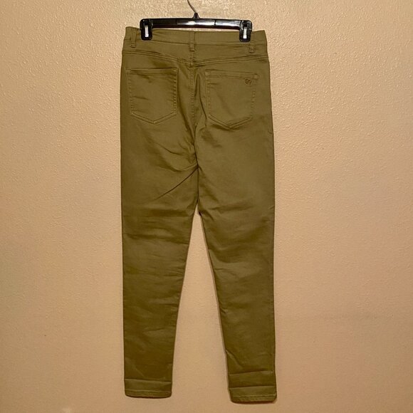 DG2 by Diane Gilman Women's Virtual Stretch Ultra Skinny Jeans Olive Green (10T) - Picture 2 of 8